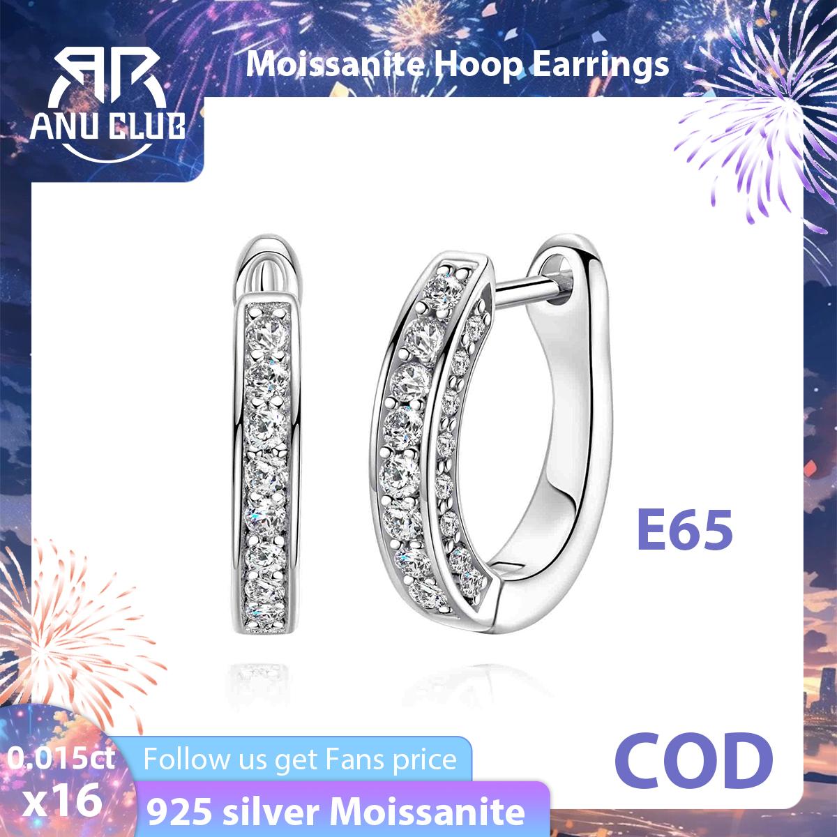 [COD] AnuJewelry E65 Moissanite Round Cut 4mm 3ct D Color 4 Prong 100% Legit Italy 925 Sterling Silver Stud Earring for Woman Eman Jewelry