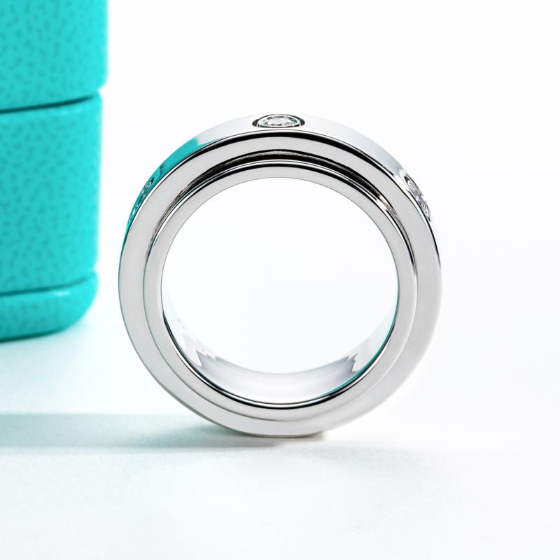 [COD] AnuJewelry S149 Moissanite Gear Spinner Rings  2.5mm D Color VVS1 Moissanite Fidget Bands Eternity Rings for Woman Eman Jewelry