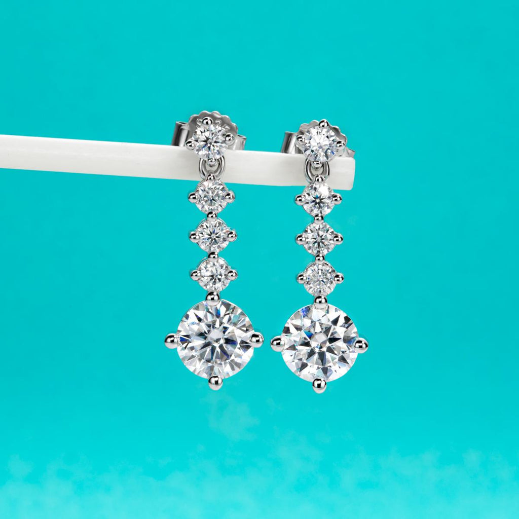 [COD] AnuJewelry E61 Moissanite Round Cut 1ct D Color 4 Prong 100% Legit Italy 925 Sterling Silver Drop Earring for Woman Eman Jewelry