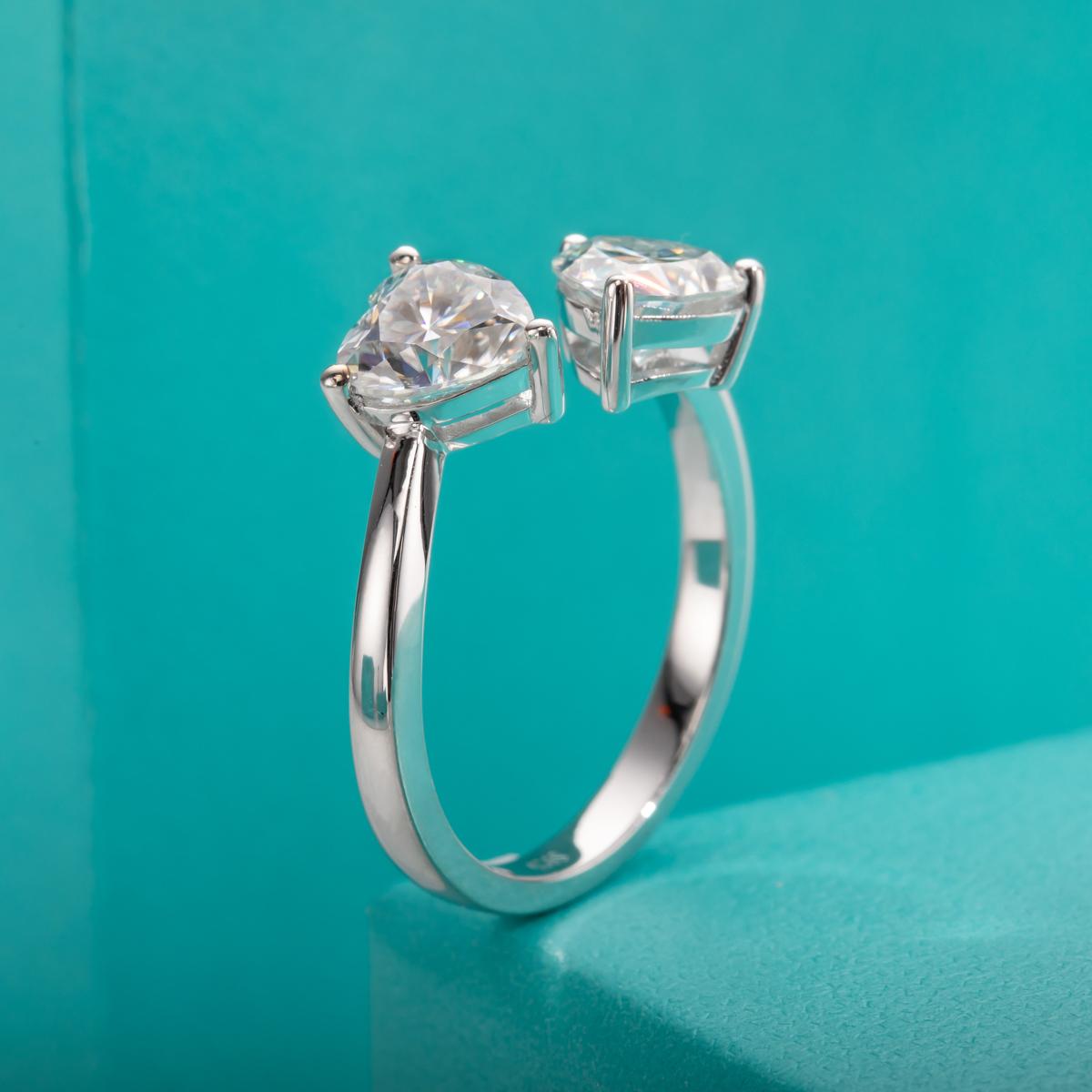 [COD] AnuJewelry R46 Moissanite 3 Prong 100% Legit Italy 925 Sterling Silver Heart Cut D Color 2CT Engagement Solitaire Ring For Woman Eman Jewelry