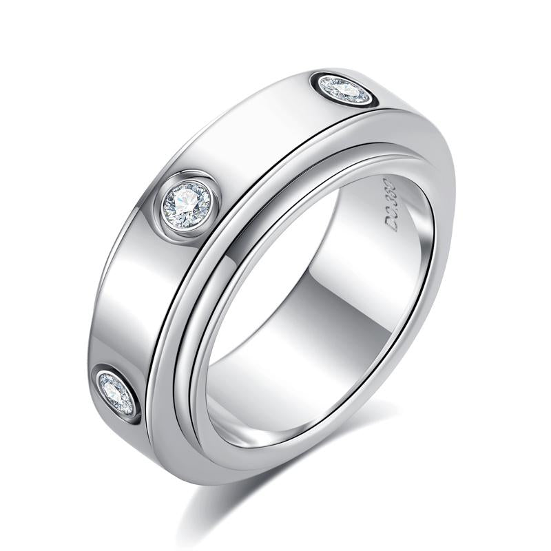 [COD] AnuJewelry S149 Moissanite Gear Spinner Rings  2.5mm D Color VVS1 Moissanite Fidget Bands Eternity Rings for Woman Eman Jewelry