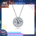 [COD] AnuJewelry P35  Moissanite Pendant Necklace 1.1cttw D Color VVS1 Round Cut 925 Sterling Silver Moissanite Pendant Adjustable Chain
