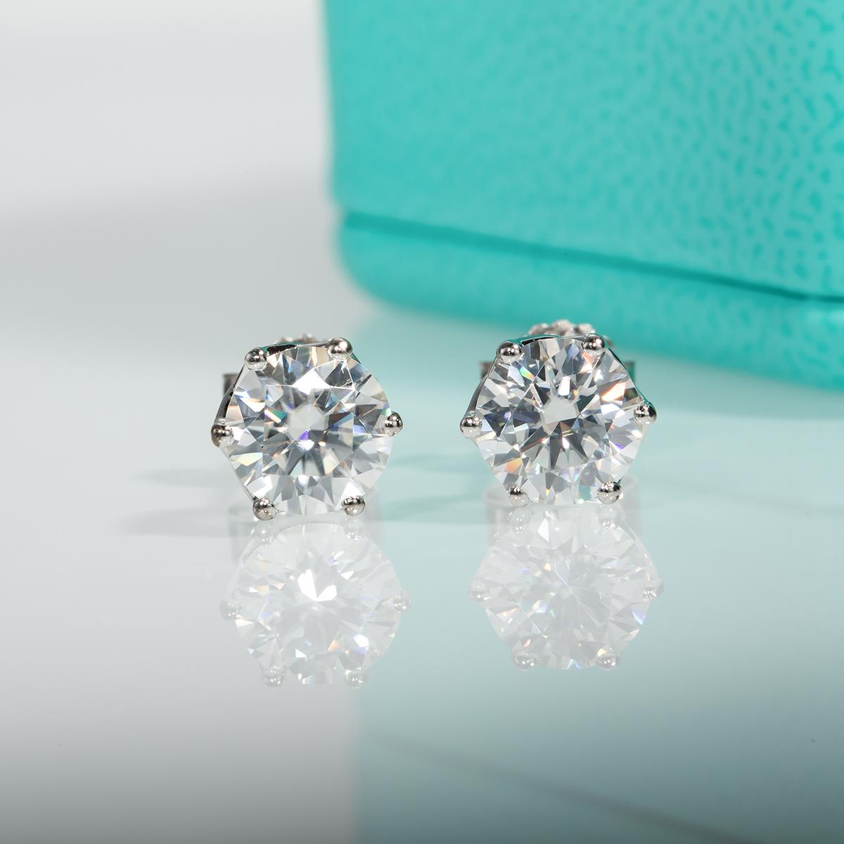 [COD] AnuJewelry E75 Moissanite Round Cut 0.5/1ct D Color 6 Prong 100% Legit Italy 925 Sterling Silver Stud Earring for Woman Eman Jewelry