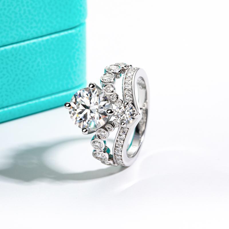 [COD] AnuJewelry R09 100% Legit Italy S925 Moissanite 9.0mm Ring 3CT Sterling Silver Fashion Accessories EMAN Giving Gifts For Her Birthday Gift