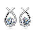 [COD] AnuJewelry E46 Moissanite Round Cut 2ct D Color 3 Prong 100% Legit Italy 925 Sterling Silver Stud Earring for Woman Eman Jewelry