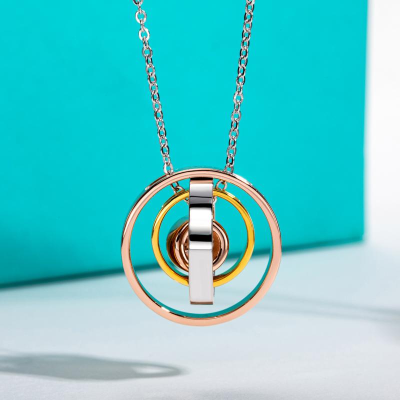 [COD] AnuJewelry P46  Moissanite Necklace for Women Satellite Pendant D Color VVS1 925 Sterling Silver Trinity Necklace 40+2+3cm Extended Chain