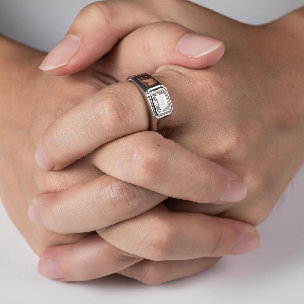 [COD] AnuJewelry R53 Moissanite Bezel setting 100% Legit Italy 925 Sterling Silver Round Cut D Color 2CT Engagement Solitaire Ring For Woman Eman Jewelry