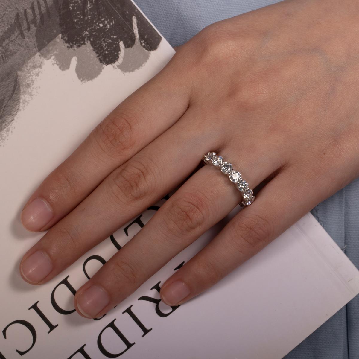 [COD] AnuJewelry R64 Moissanite Four Prong 100% Legit Italy 925 Sterling Silver Round Cut D Color 5CT Eternity Band Ring For Woman Eman Jewelry