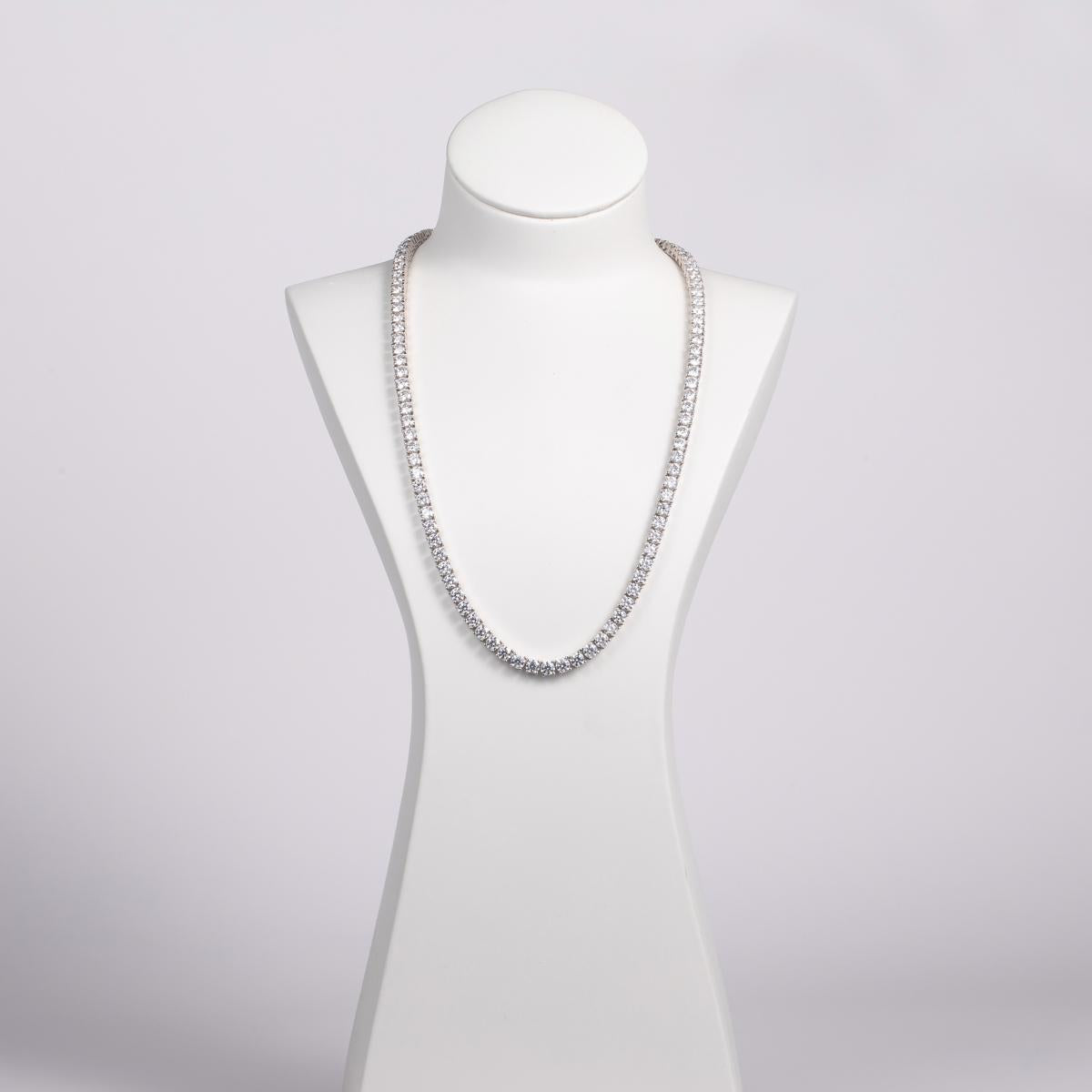 [COD] AnuJewelry PD1 4mm D Color Moissanite  Tennis Necklace Plated 100% Legit Italy 925 Sterling Silver Necklace Customs Jewelry Woman Eman Jewelry [COD] AnuJewelryclub [COD] AnuJewelry Jewelry EMAN