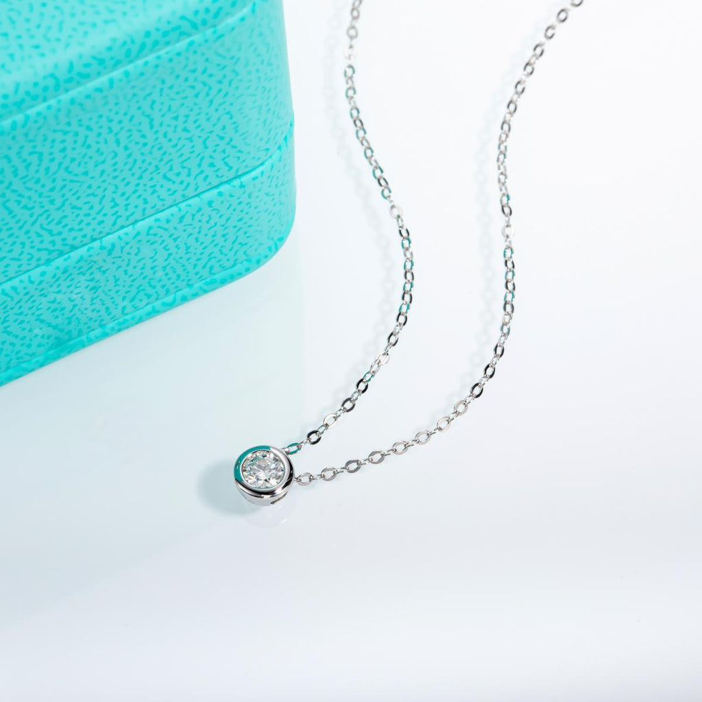 [COD] AnuJewelry P1 Moissanite Round Cut Moissanite 4mm 0.3ct D Color 45cm Chain 100% Legit Italy 925 Sterling Silver Pendant Necklaces Bubble Necklace Gift for Woman Eman Jewelry